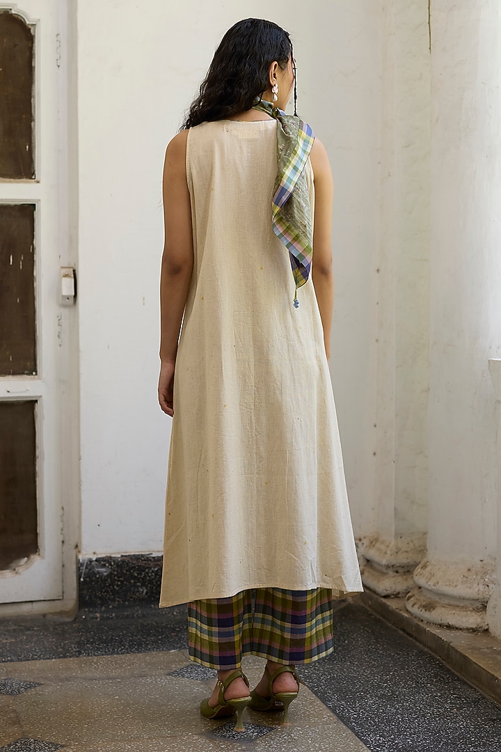 Green & Purple Silk Printed Scarf by Khyati Rughani at Pernia's Pop Up Shop