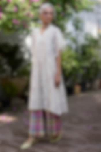 Multi-Coloured Khadi Plaid Pattern Pants by Khyati Rughani at Pernia's Pop Up Shop