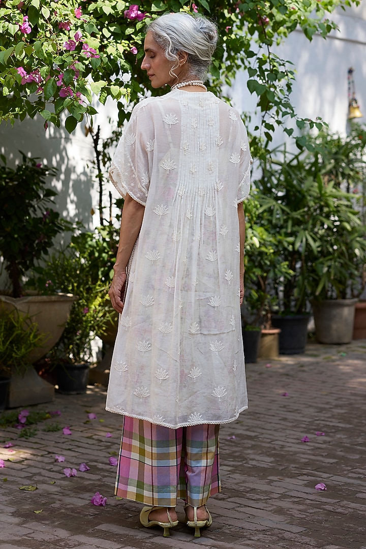 Multi-Coloured Khadi Plaid Pattern Pants by Khyati Rughani at Pernia's Pop Up Shop