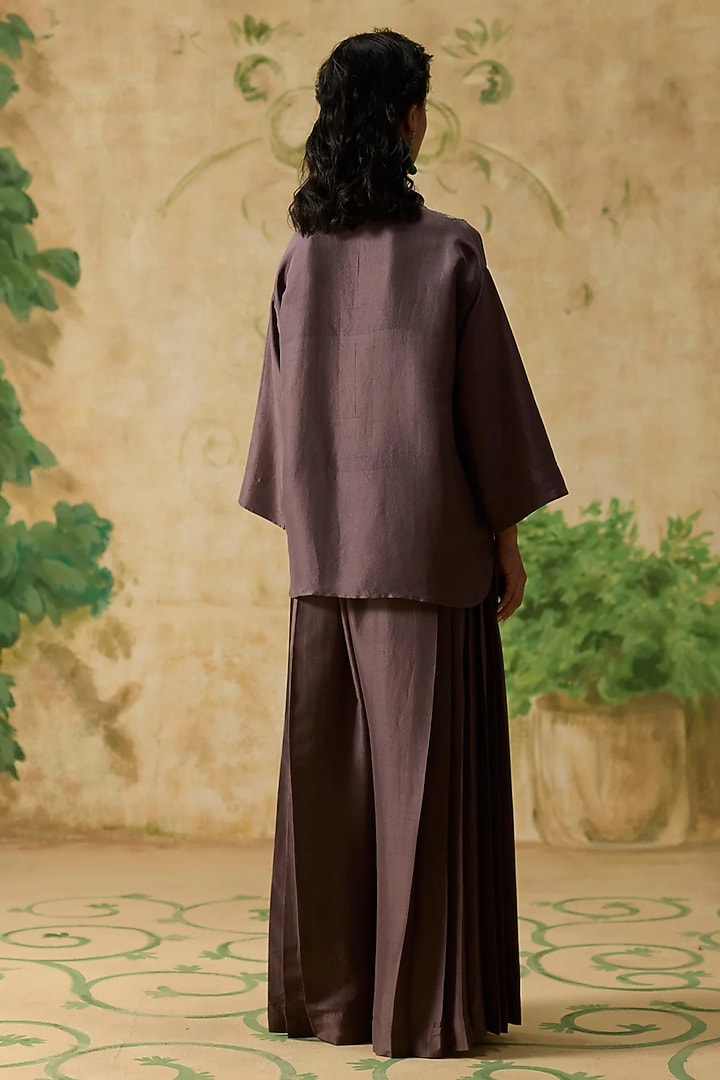 Purple Silk Ikkat Co-Ord Set by Khyati Rughani at Pernia's Pop Up Shop