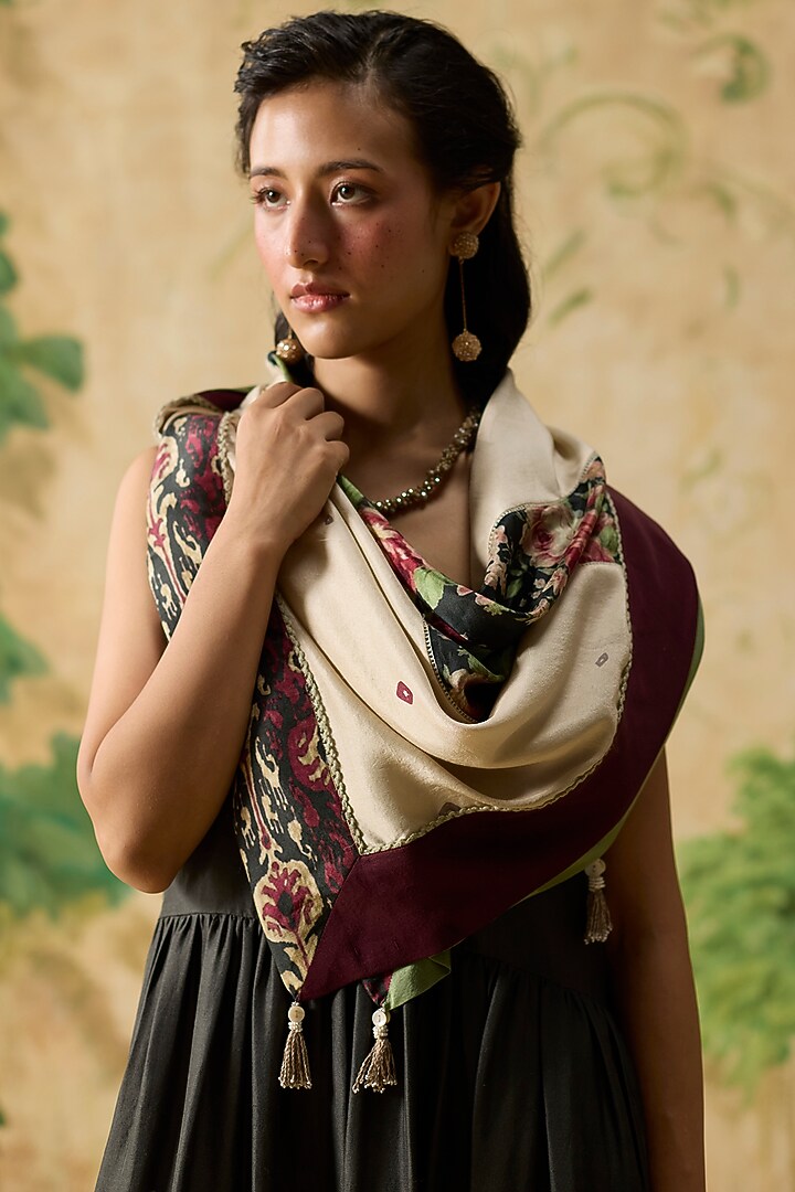 Charcoal Grey Silk Bandhani Sleeveless Tunic by Khyati Rughani at Pernia's Pop Up Shop