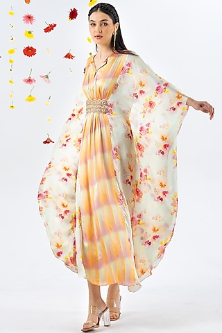 Multi-Colored Printed Kaftan by Khushbu Rathod