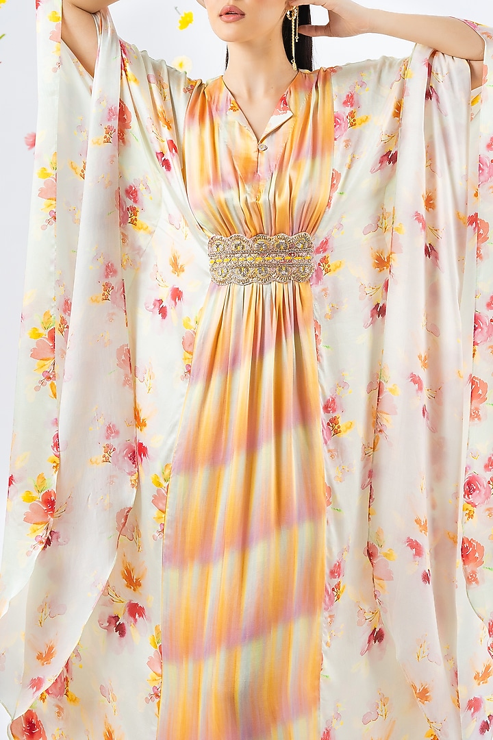 Multi-Colored Printed Kaftan by Khushbu Rathod at Pernia's Pop Up Shop