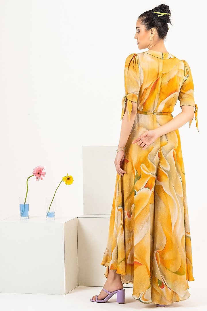 Tuscany Yellow Printed Jumpsuit by Khushbu Rathod at Pernia's Pop Up Shop