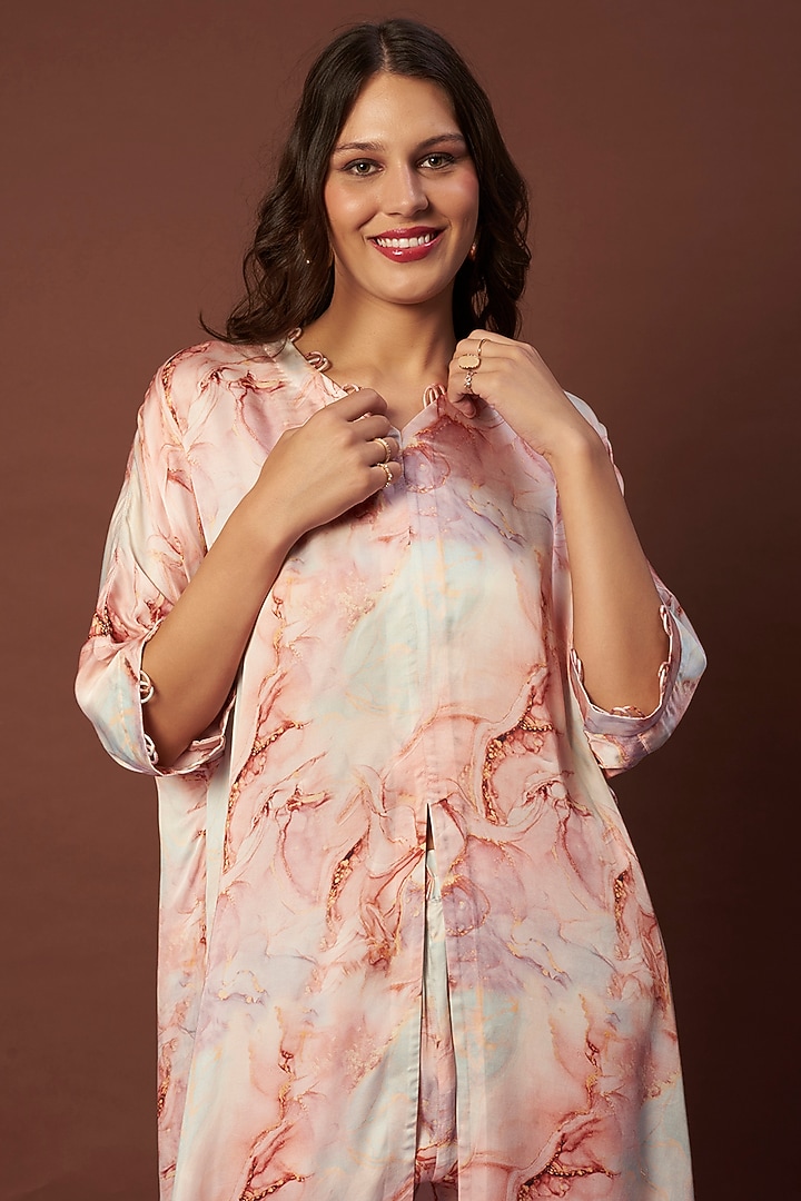 Peach Digital Printed Co-Ord Set by Khushbu Rathod at Pernia's Pop Up Shop
