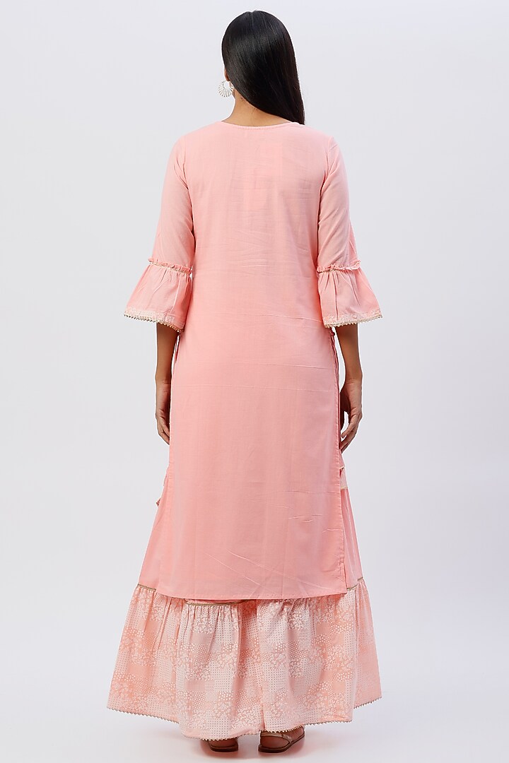 Blush Pink Cotton & Kota Doriya Sharara Set by Kohsh at Pernia's Pop Up Shop