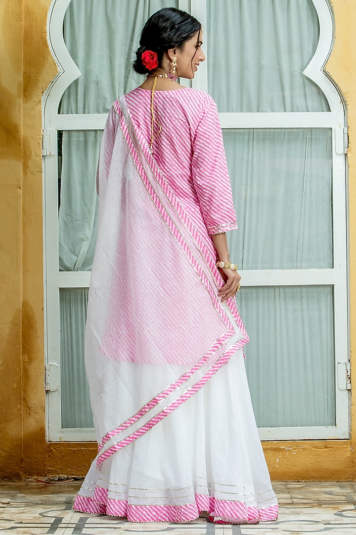 White Cotton Skirt Set by Kohsh at Pernia's Pop Up Shop