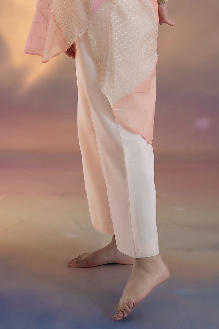 Pink Chanderi Pant Set by Kacha Tanka at Pernia's Pop Up Shop