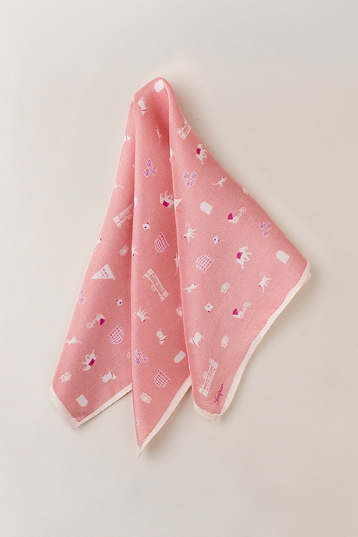 Peach Silk Pocket Square by Khatu at Pernia's Pop Up Shop