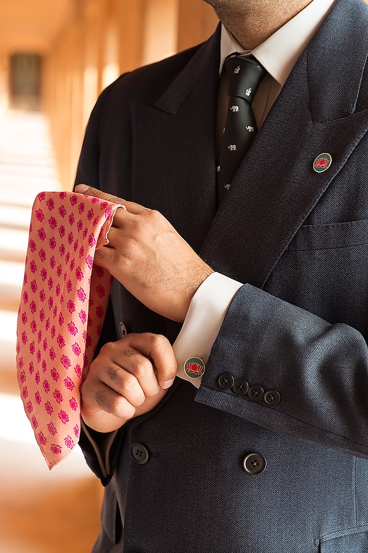Pink Silk Pocket Square by Khatu at Pernia's Pop Up Shop