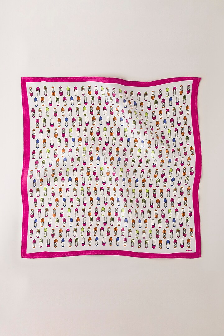 White Silk Pocket Square by Khatu at Pernia's Pop Up Shop