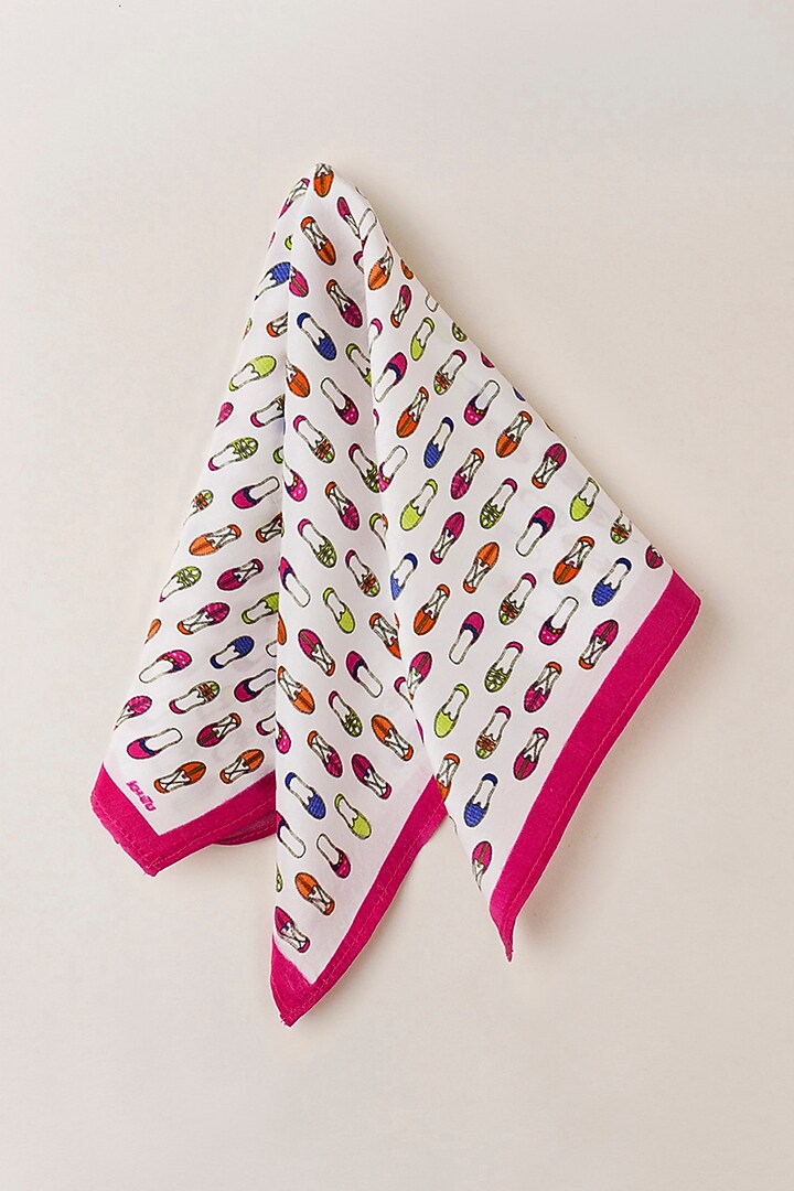 White Silk Pocket Square by Khatu at Pernia's Pop Up Shop