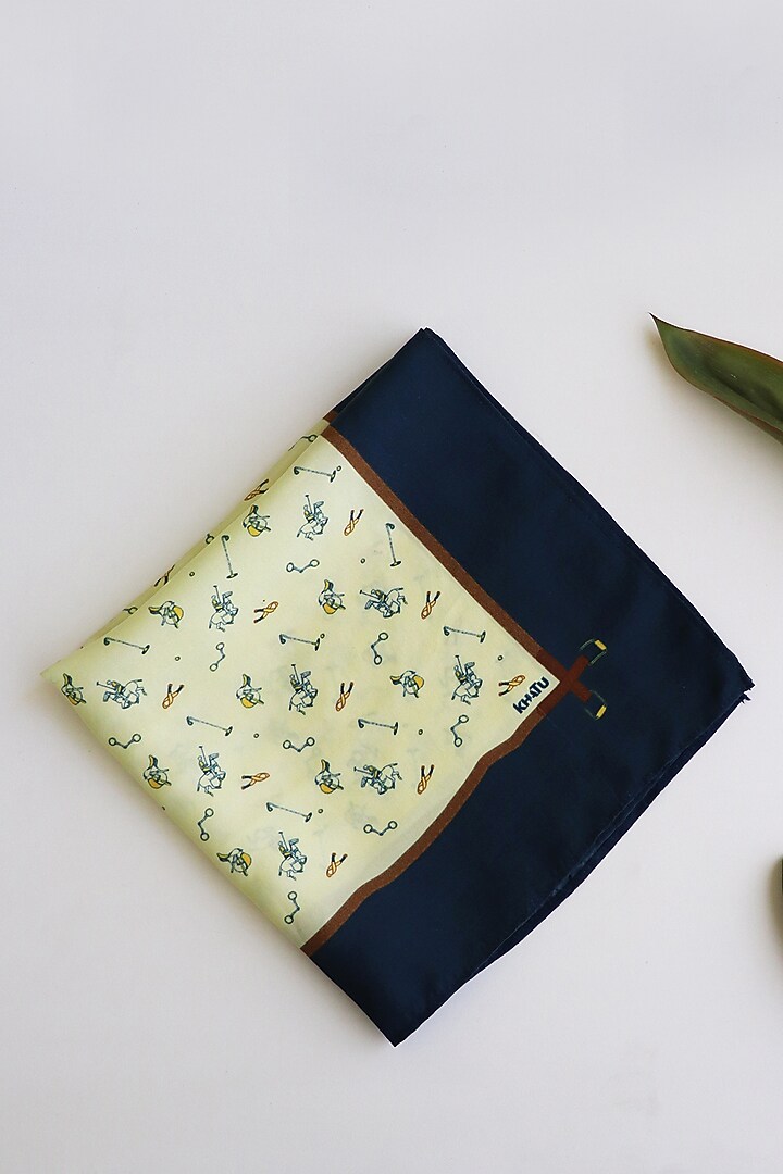 Pale Yellow Silk Pocket Square by Khatu at Pernia's Pop Up Shop