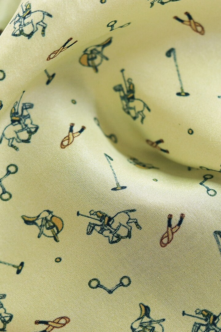 Pale Yellow Silk Pocket Square by Khatu at Pernia's Pop Up Shop