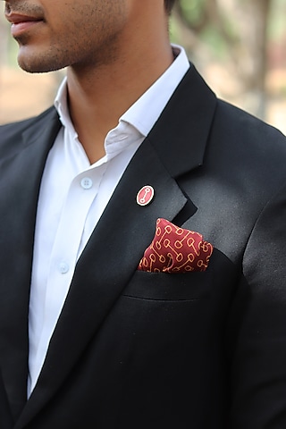 Amber Silk Pocket Square by Khatu