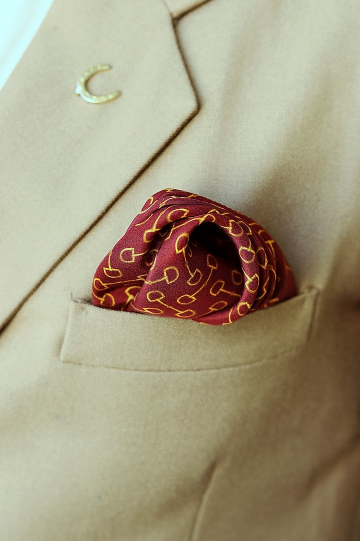 Amber Silk Pocket Square by Khatu at Pernia's Pop Up Shop
