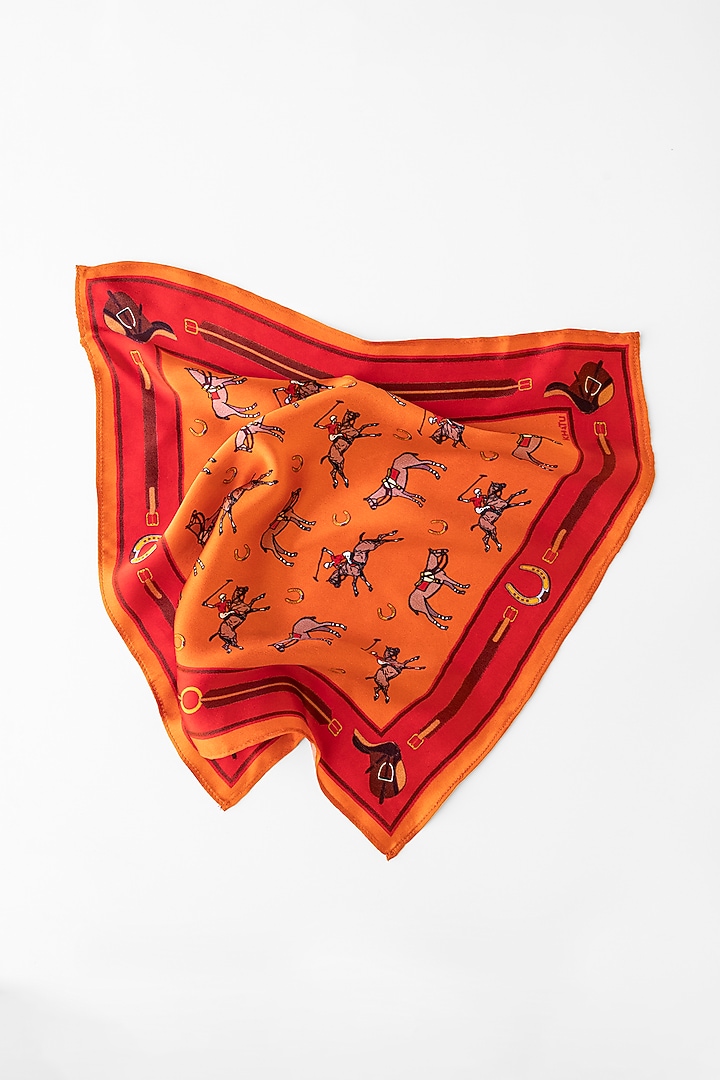 Orange Silk Pocket Square by Khatu at Pernia's Pop Up Shop