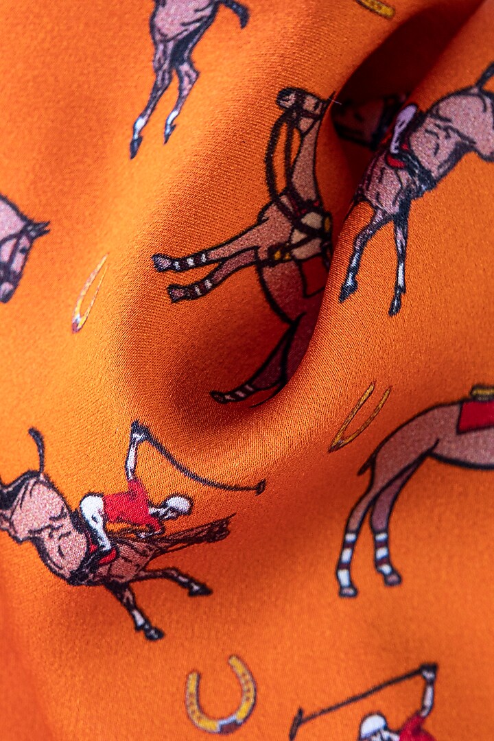 Orange Silk Pocket Square by Khatu at Pernia's Pop Up Shop
