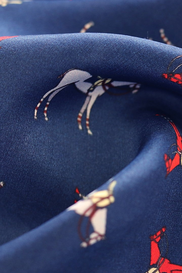 Blue Silk Pocket Square by Khatu at Pernia's Pop Up Shop