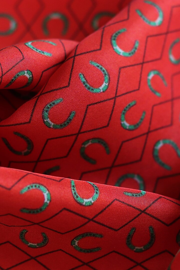 Red Silk Pocket Square by Khatu at Pernia's Pop Up Shop