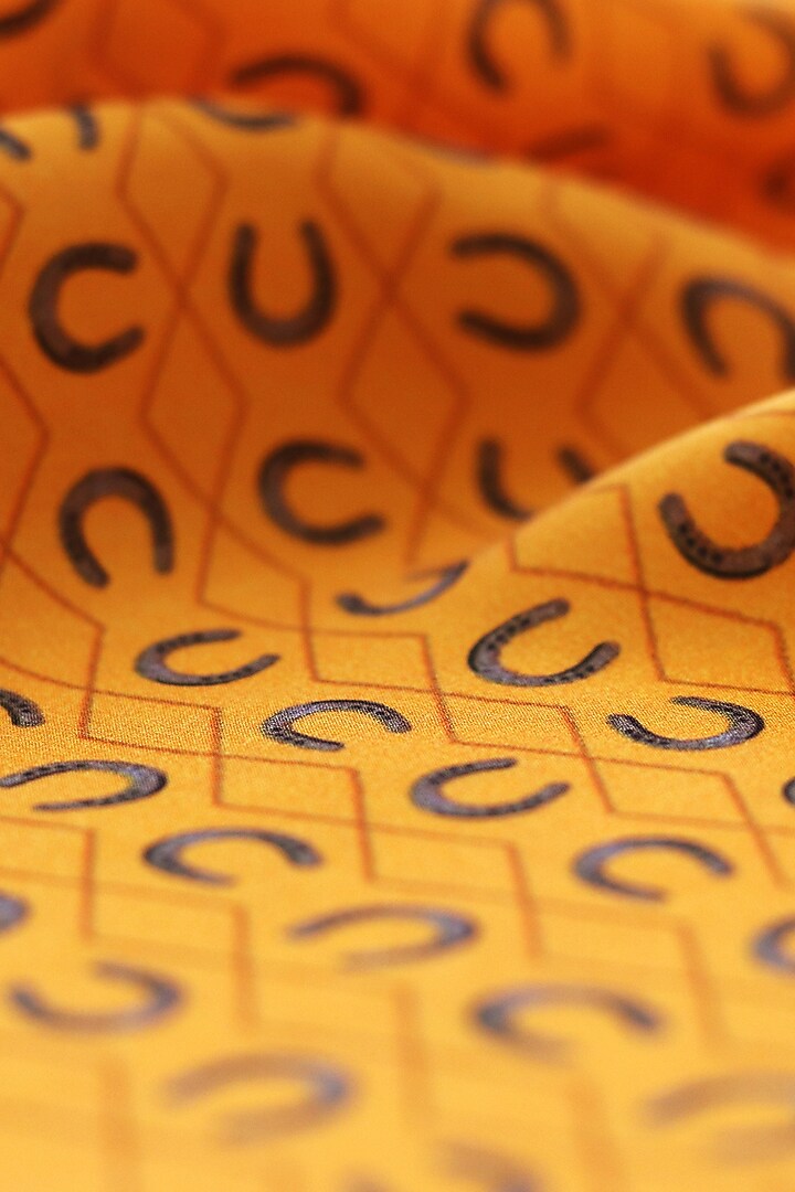 Yellow Silk Pocket Square by Khatu at Pernia's Pop Up Shop