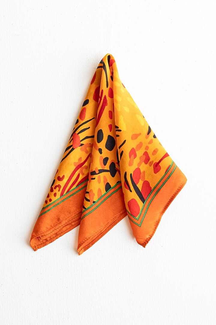 Yellow Silk Pocket Square by Khatu at Pernia's Pop Up Shop