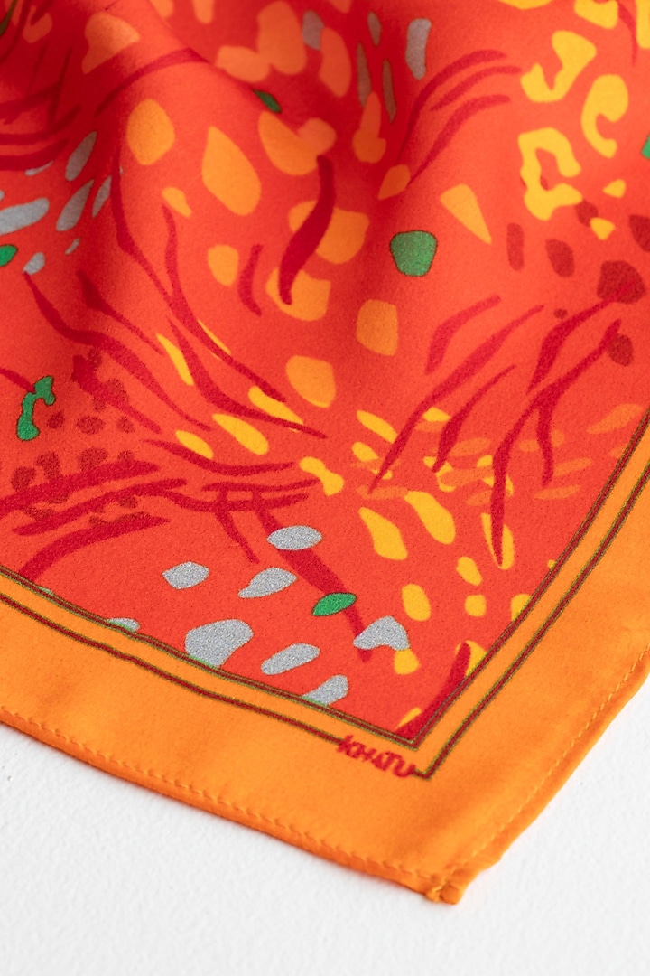 Orange Silk Pocket Square by Khatu at Pernia's Pop Up Shop