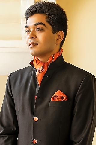 Orange Silk Scarf by Khatu