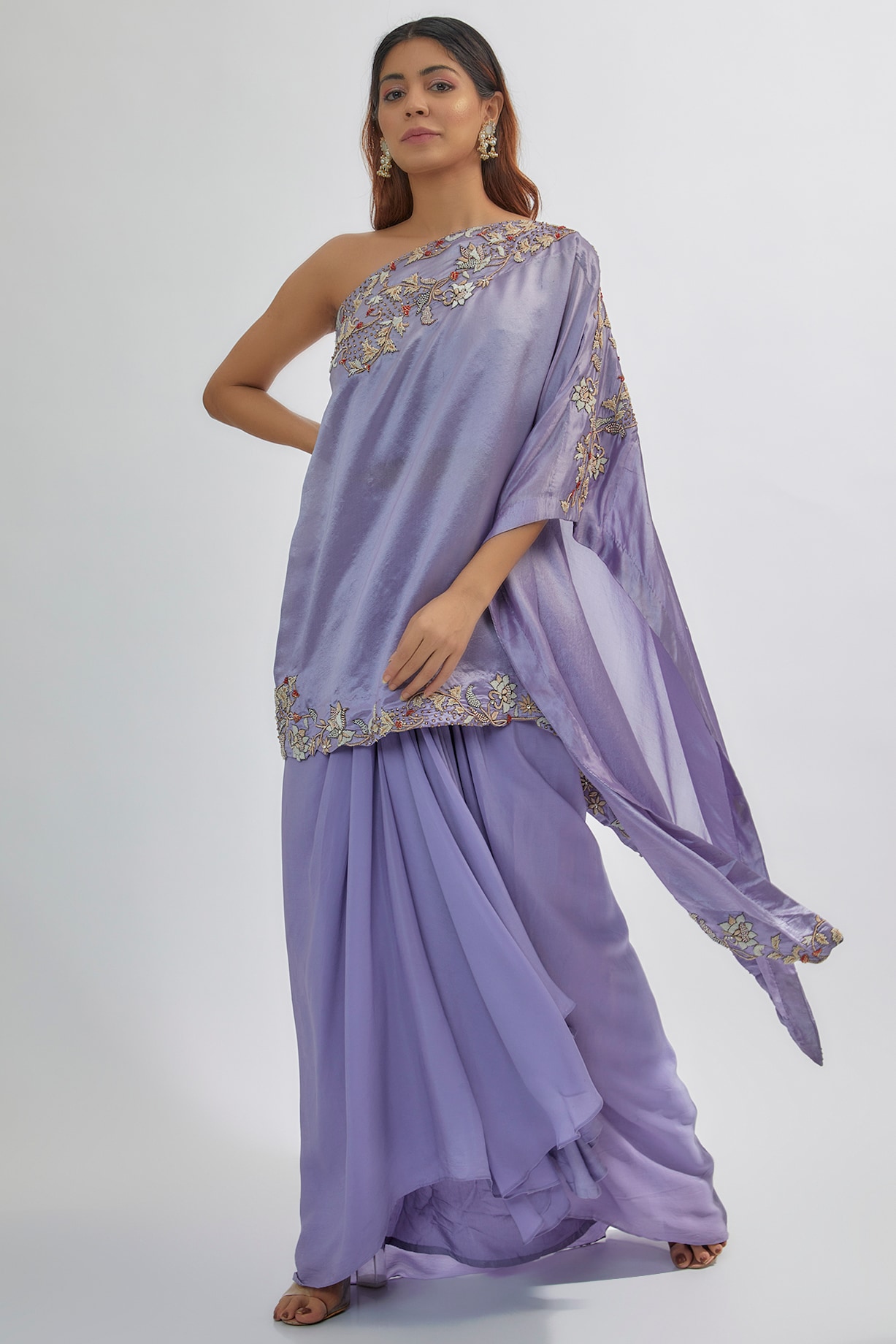 Swareh Satin Skirt-purpul main image 1