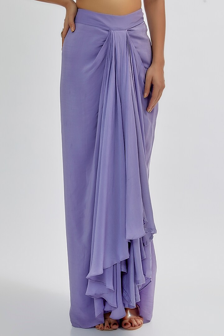 Purple Satin & Silk Skirt Set by Khushboo Bagri at Pernia's Pop Up Shop