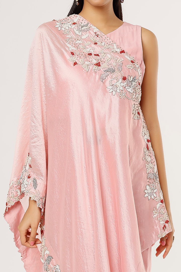 Blush Pink Silk Dupion Skirt Set by Khushboo Bagri at Pernia's Pop Up Shop