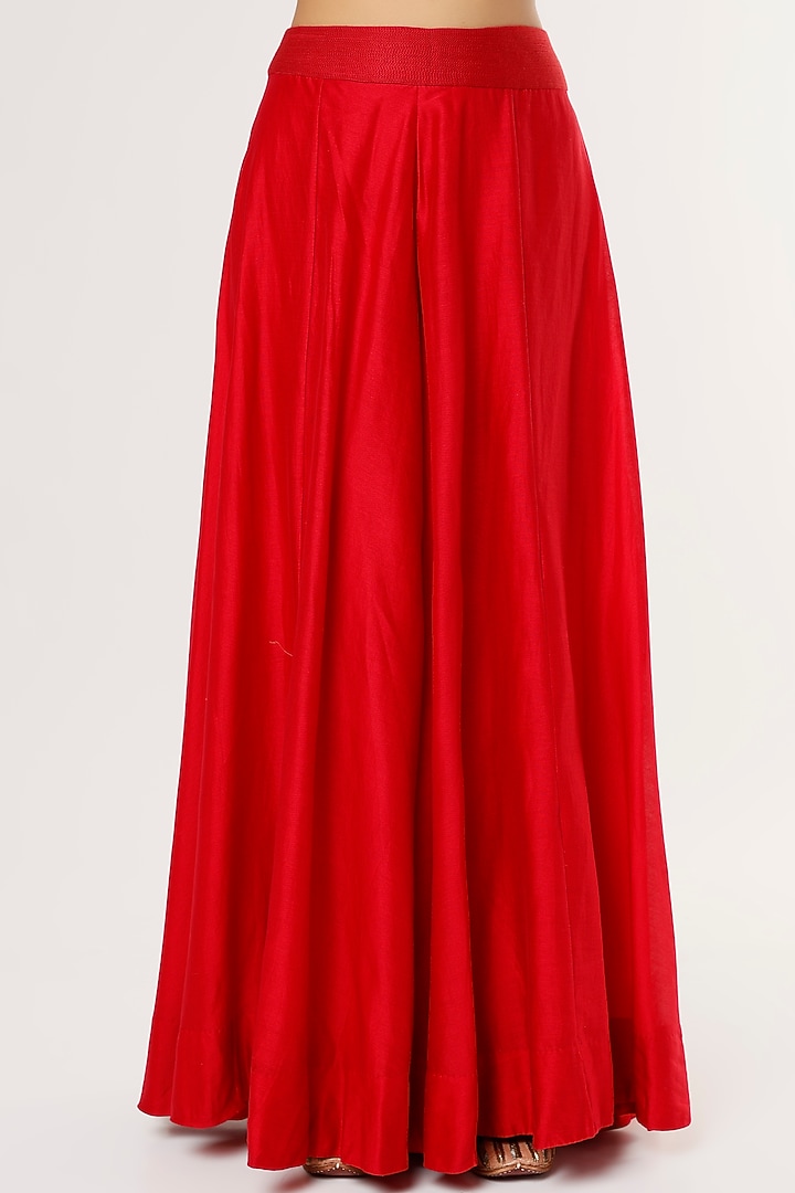 Red Silk Organza Pant Set by Khushboo Bagri at Pernia's Pop Up Shop