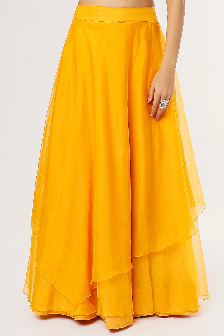 Yellow Organza Skirt Set by Khushboo Bagri at Pernia's Pop Up Shop