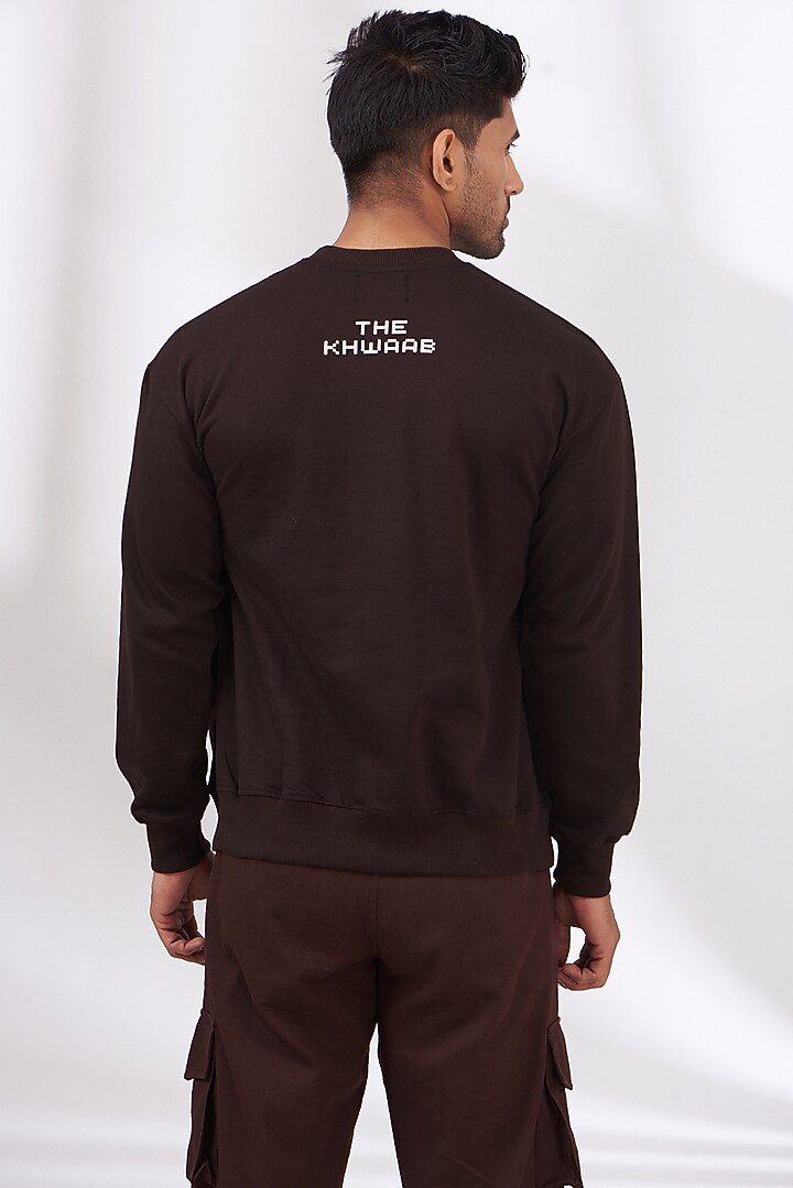 Brown Cotton Fleece Sweatshirt by The Khwaab at Pernia's Pop Up Shop