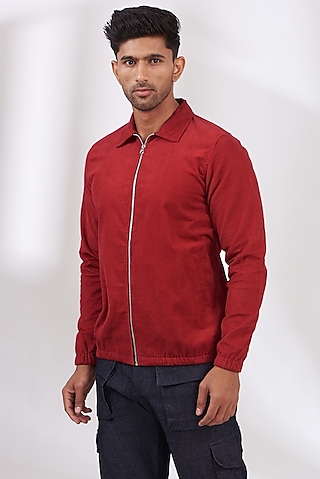 Red Corduroy Jacket by The Khwaab