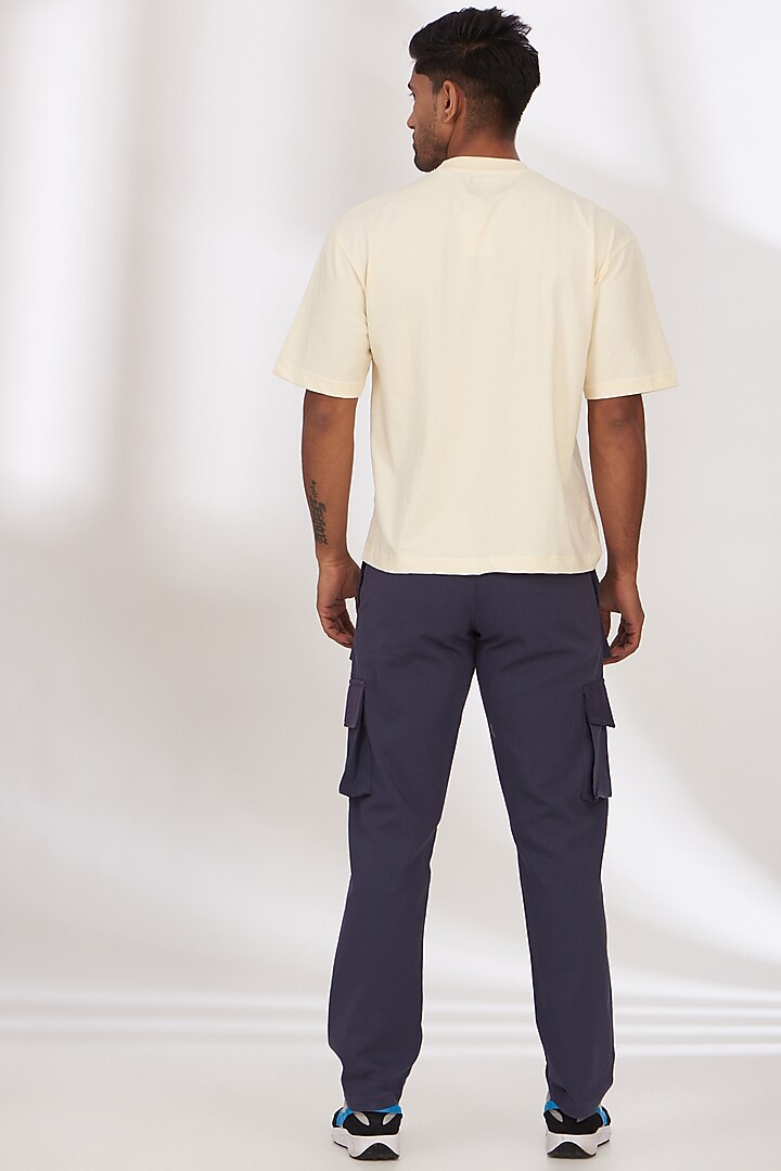 Grey Cotton Twill Utility Pants by The Khwaab at Pernia's Pop Up Shop