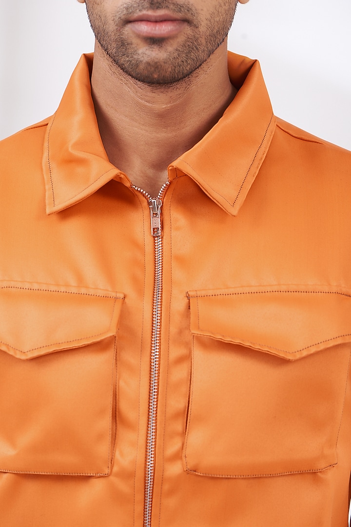 Orange Italian Fabric Jacket by The Khwaab at Pernia's Pop Up Shop