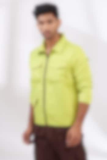 Green Italian Fabric Jacket by The Khwaab