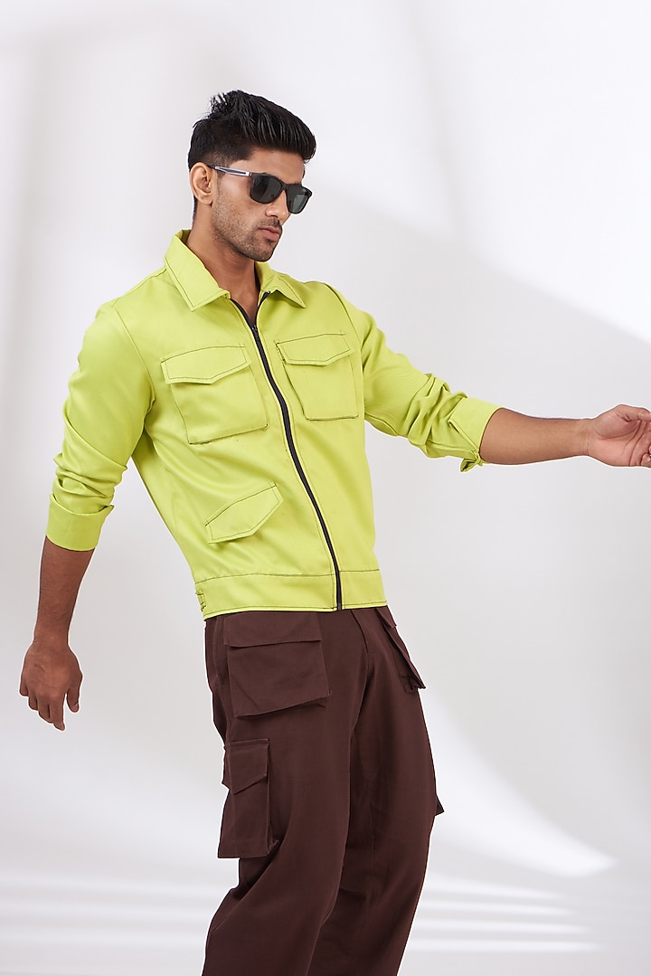 Green Italian Fabric Jacket by The Khwaab at Pernia's Pop Up Shop