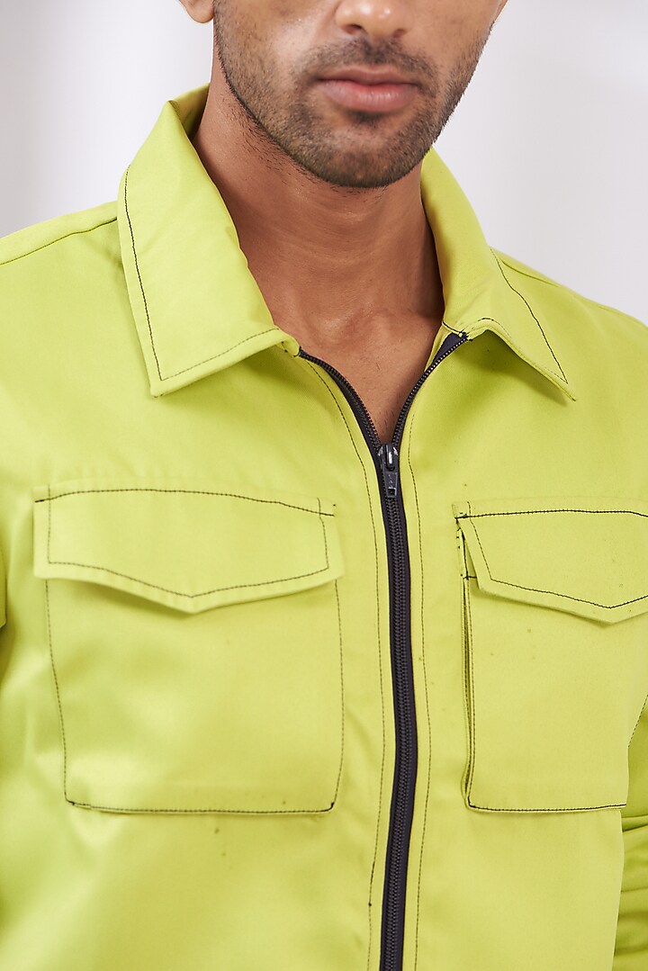 Green Italian Fabric Jacket by The Khwaab at Pernia's Pop Up Shop