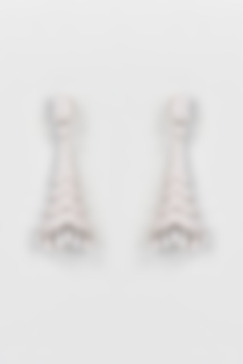 White Finish Zircon Diamond Jhumka Earrings by Khushi Jewels at Pernia's Pop Up Shop