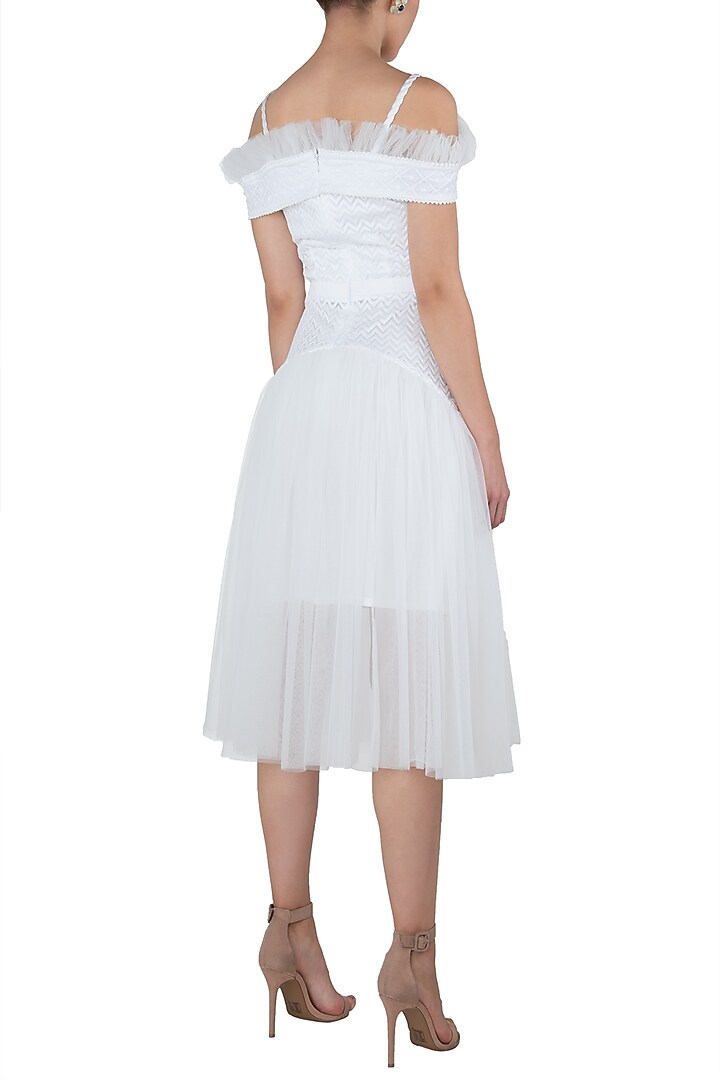 White cold shoulder dress available only at Pernia's Pop Up Shop.