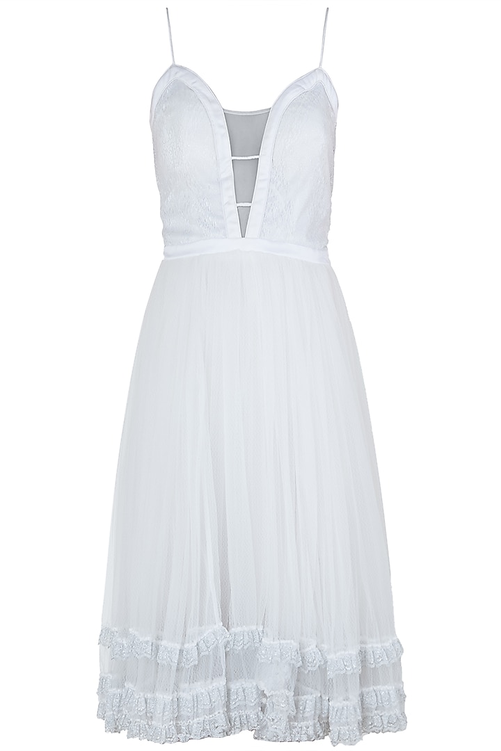 White strappy dress available only at Pernia's Pop Up Shop. 2023