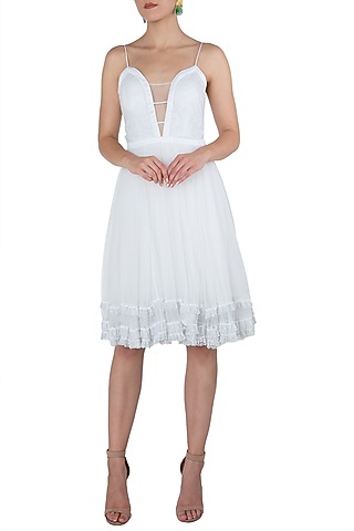 White strappy dress by KHWAAB
