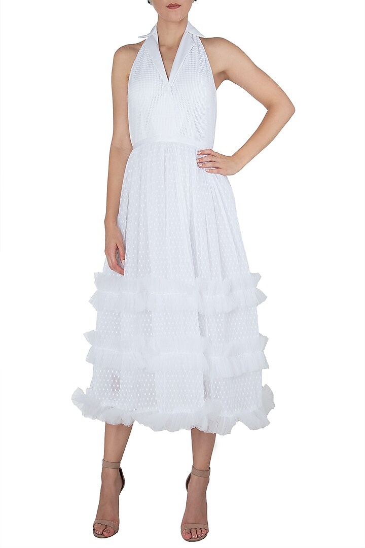 White sleeveless midi dress available only at Pernia's Pop Up Shop.