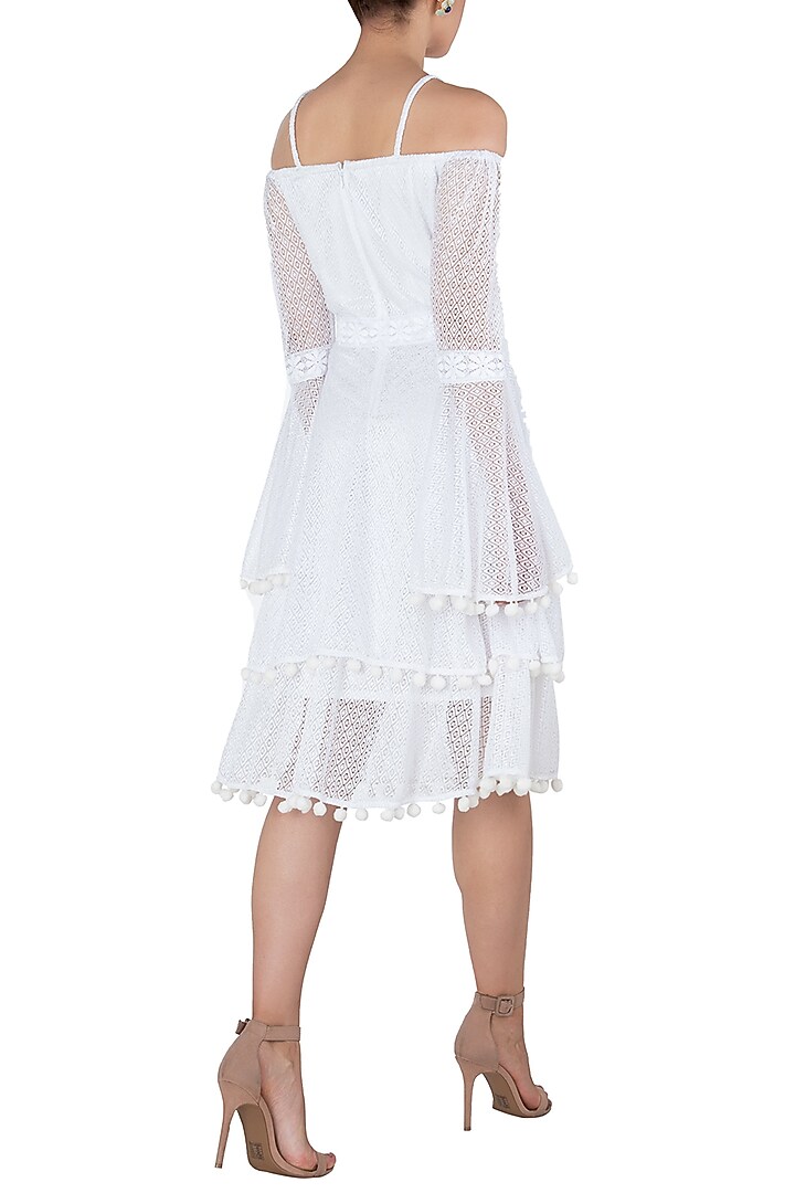 White bell sleeves midi dress available only at Pernia's Pop Up Shop.