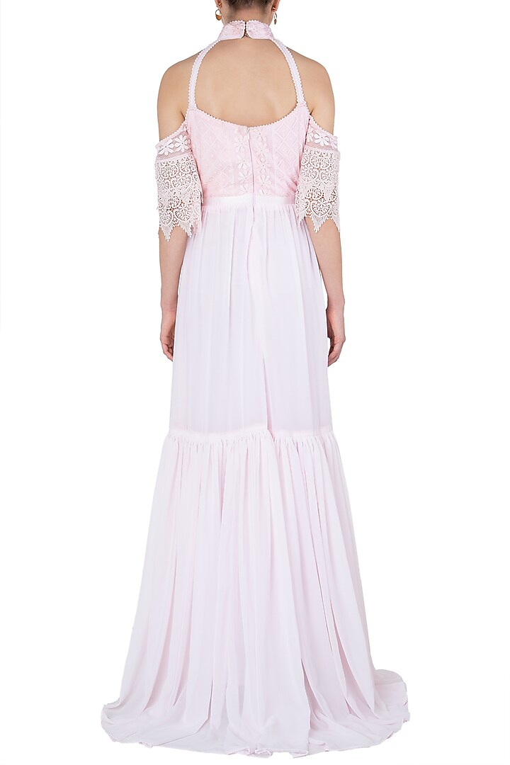 Pink bardot sleeves maxi dress available only at Pernia's Pop Up Shop.
