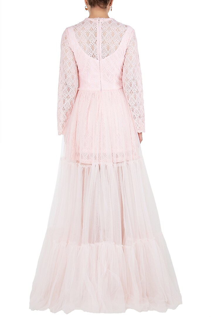 Pink sheer maxi dress available only at Pernia's Pop Up Shop.