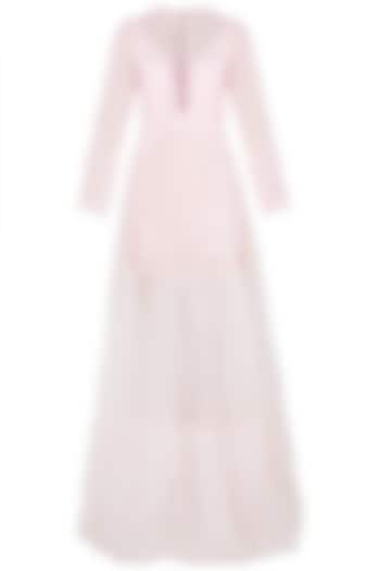 Pink sheer maxi dress by KHWAAB