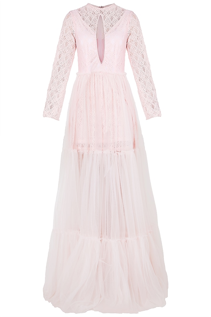 Pink sheer maxi dress available only at Pernia's Pop Up Shop.